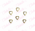 Decoración DIJE  de CORAZON CON CRISTALES Y PERLA  para uñas aprox de 1cm por pieza, surtido
