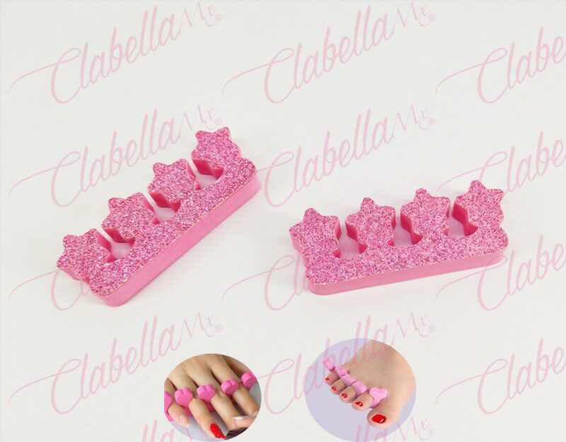 Separador de dedos de fomi con glitter aprox de 9.5x3cm , 2 piezas por paquete surtido (Fómi con lima) (PB)