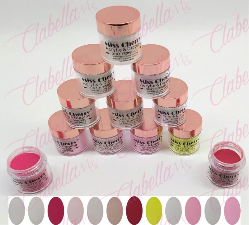 Acrílico Miss Cherry para uñas 12 piezas de 10gr-1/4oz por paquete. 58MC-016 (PB)