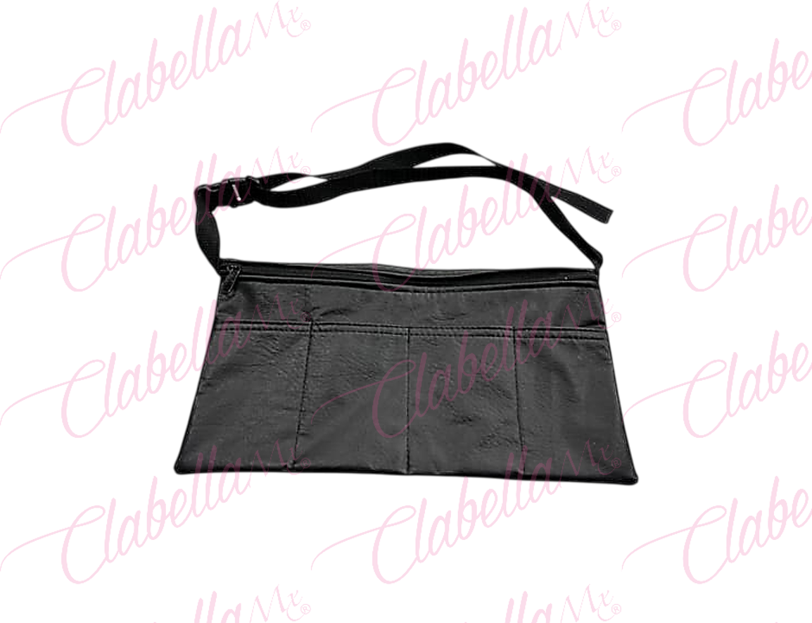 Mandil negro cangurera vini-piel porta herramienta, para estilistas y barbero por pieza, surtido MAC (PB)
