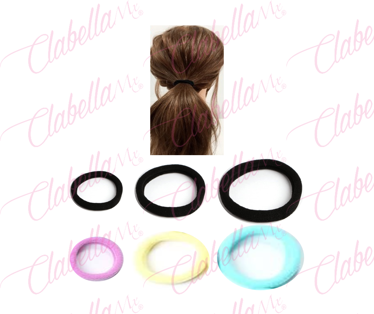 Liga para cabello 6 piezas por paquete ESPECIFICAR: