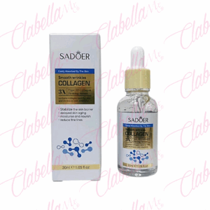 Suero concentrado - Serum facial SADOER de COLLAGENO TIPO 3, nutre la piel, suaviza las arrugas, mejora la luminosidad, reduce las lineas de expresion, la aspereza y la elasticidad 30ml por pieza (pb)