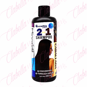 Shampoo Incredible 2 en 1 Minoxidil Caballada, mas crecimiento y mas fortaleza capilar, 950ml por pieza