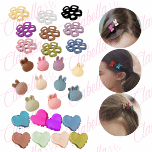 Pinza MINI de diferentes figuras  de plástico para cabello, aprox de 2cm por pieza, surtido (pb)