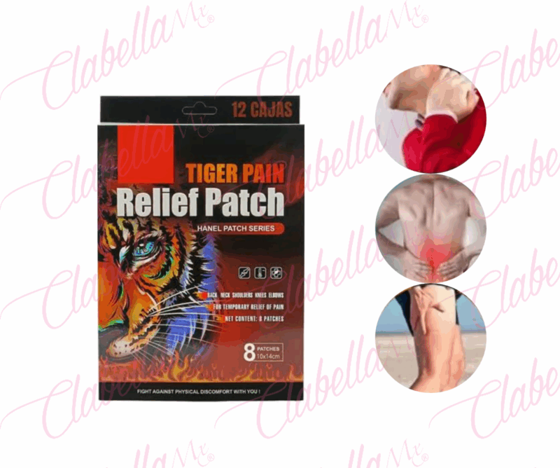 Parche de tigre chino MEDIANO ayuda aliviar el dolor muscular para hombros, espalda, rodilla, articulaciones, etc. 8 piezas aprox de 10x14cm por paquete