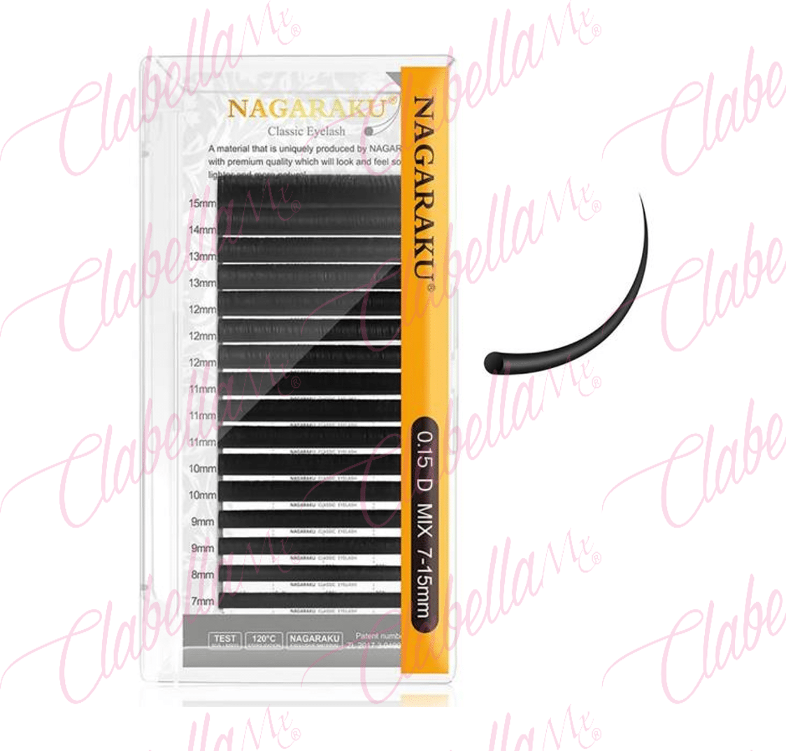 Pestañas mink Nagaraku CLASSIC EYELASH, una por una con 12 tiras en estuche rígido ESPECIFICAR