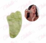 Masajeador facial GUA SHA, piedra de jade para el aumento sanguíneo, drenaje linfático y estimulador de la piel, aprox 8.4x5.8x7.4cm, por pieza (pb)