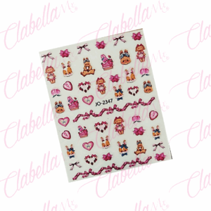 Decoración sticker CONEJITOS para uñas aprox de 6.5x8.5cm por planilla, surtido ESPECIFICAR: