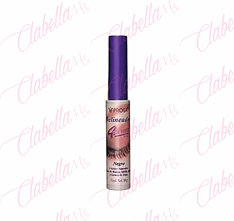 Delineador 4 en 1 PROSA liquido color negro para ojos aprox 10gr por pieza