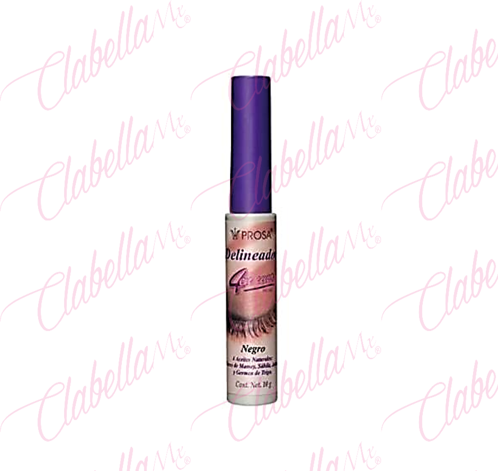 Delineador 4 en 1 PROSA liquido color negro para ojos aprox 10gr por pieza
