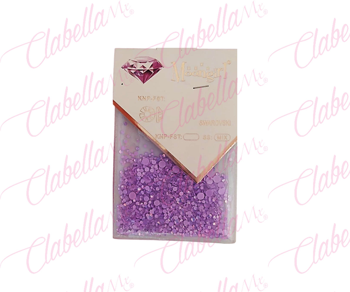Decoración CRISTAL GOTA DE AGUA MORADA en diferentes tamaños para uñas aprox 600 piezas por sobre