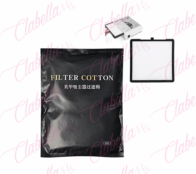 Filtro de algodón para extractores de uñas, aprox 30.5x23.7cm, paquete con 100 piezas