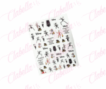 Decoración sticker JACK  para uñas aprox de 6.5x8.5cm por planilla, surtido