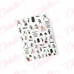 Decoración sticker JACK  para uñas aprox de 6.5x8.5cm por planilla, surtido