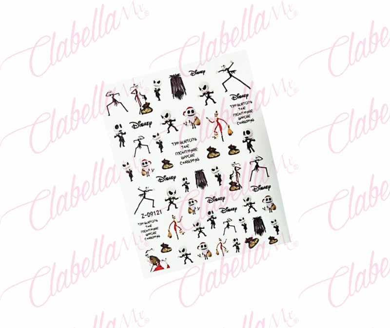 Decoración sticker JACK  para uñas aprox de 6.5x8.5cm por planilla, surtido 