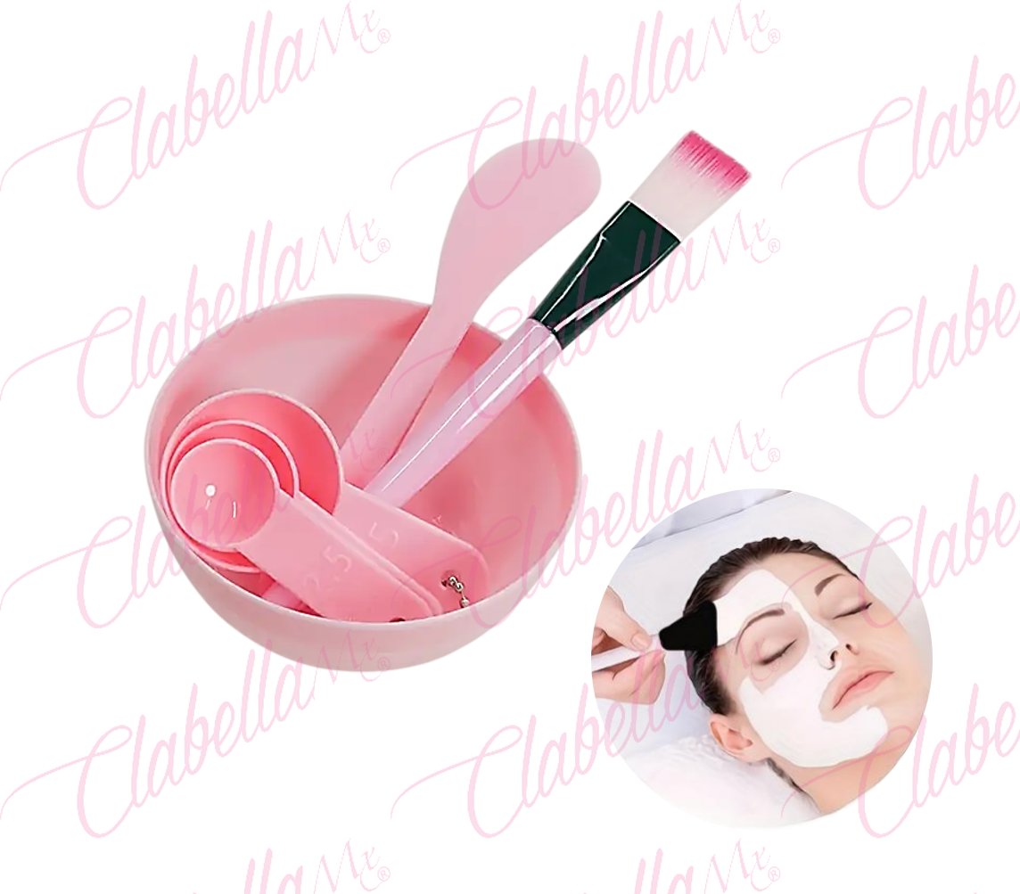 Kit para mezclar mascarillas contiene: 1 Cio, 1 brocha, 2 cucharas medidoras, 1 espatula, 1 blender, kit con 6 piezas, surtido