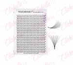 Pestañas mink Nagaraku PREMADE VOLUME FANS, 5D 0.07D MIX una por una, con 6 tiras en estuche rígido