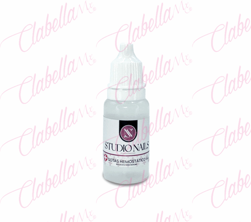 GOTAS Hemostáticas STUDIO NAILS, cauterizador interrumpe el flujo sanguíneo en heridas pequeñas en depilado, afeitado o manicure, 10ml por pieza