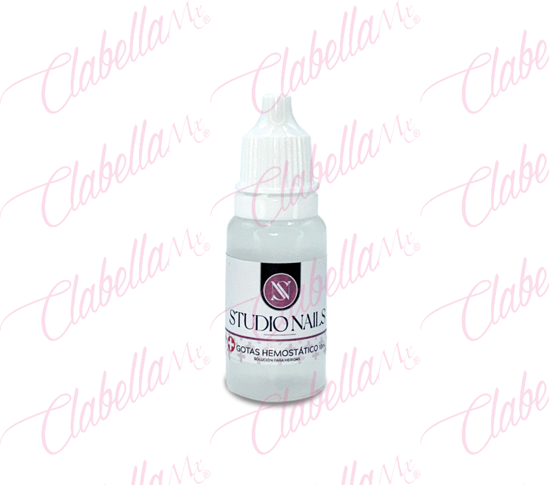 GOTAS Hemostáticas STUDIO NAILS, cauterizador interrumpe el flujo sanguíneo en heridas pequeñas en depilado, afeitado o manicure, 10ml por pieza