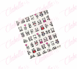 Decoración sticker PANDAS para uñas aprox de 6.5x8.5cm por planilla, surtido