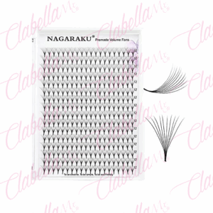 Pestañas mink Nagaraku PREMADE VOLUME FANS, 5D 0.07D MIX una por una, con 6 tiras en estuche rígido