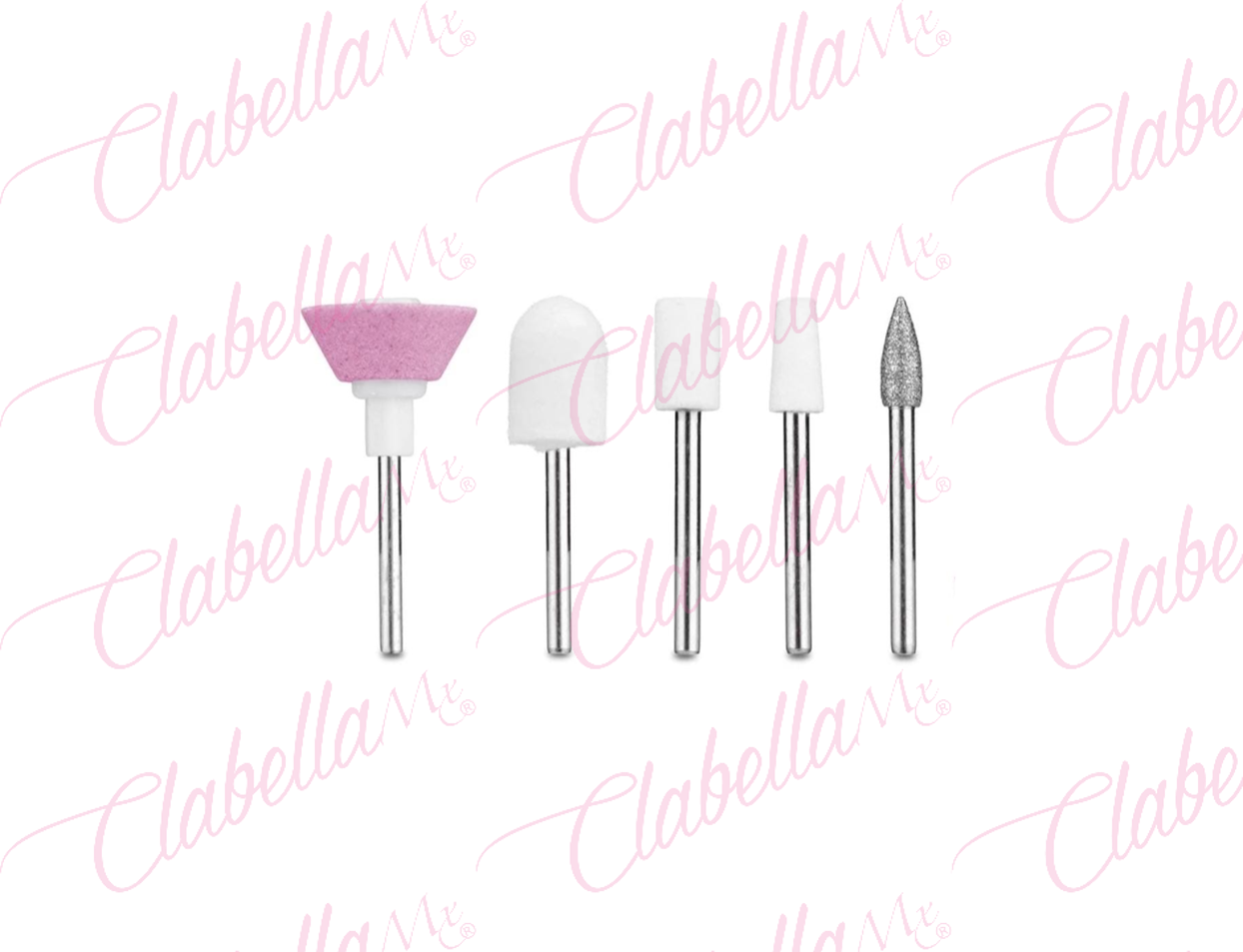 Set de puntas-brocas-fresas para pulidor-Drill para pedicure - uñas de pies, con 5 piezas