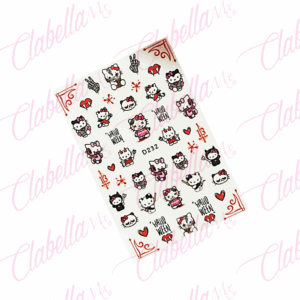 Decoración sticker HELLO KITTY HALLOWEEN para uñas aprox de 6.5x8.5cm por planilla, surtido