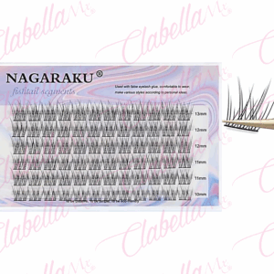 Pestañas mink Nagaraku FISHTAIL SEGMENTS, MIX 0.07C una por una, con 6 tiras en estuche rígido