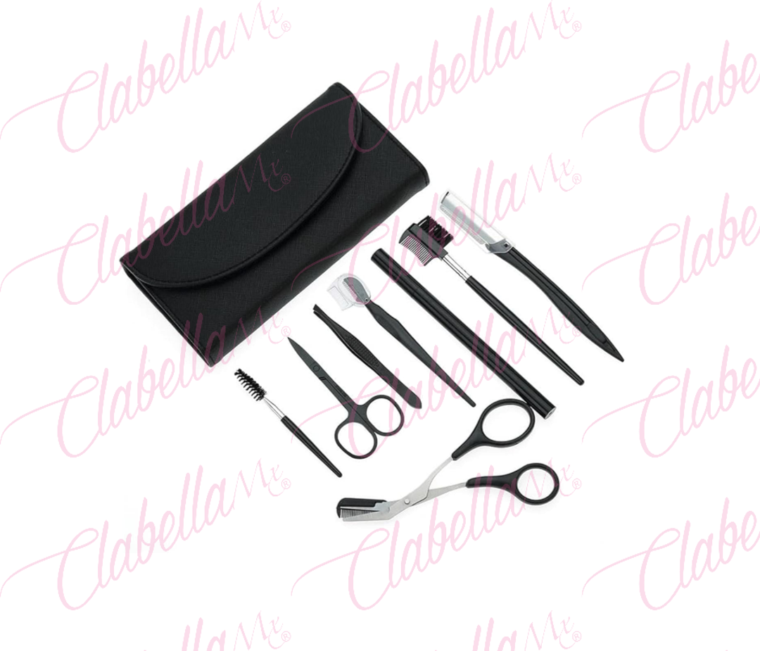 Kit de precisión para diseño, planchado de cejas, pestañas y depilación de rostro, kit de 8 piezas