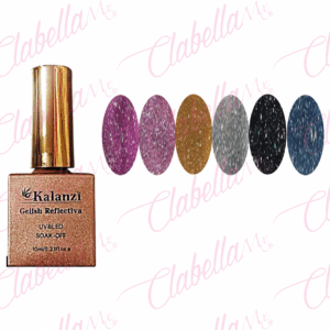 Geles Kalanzi uv/led Ojo de Gato REFLECTIVA (glitter) para uñas 6 piezas de 10ml por gama KLZ-X113/042
