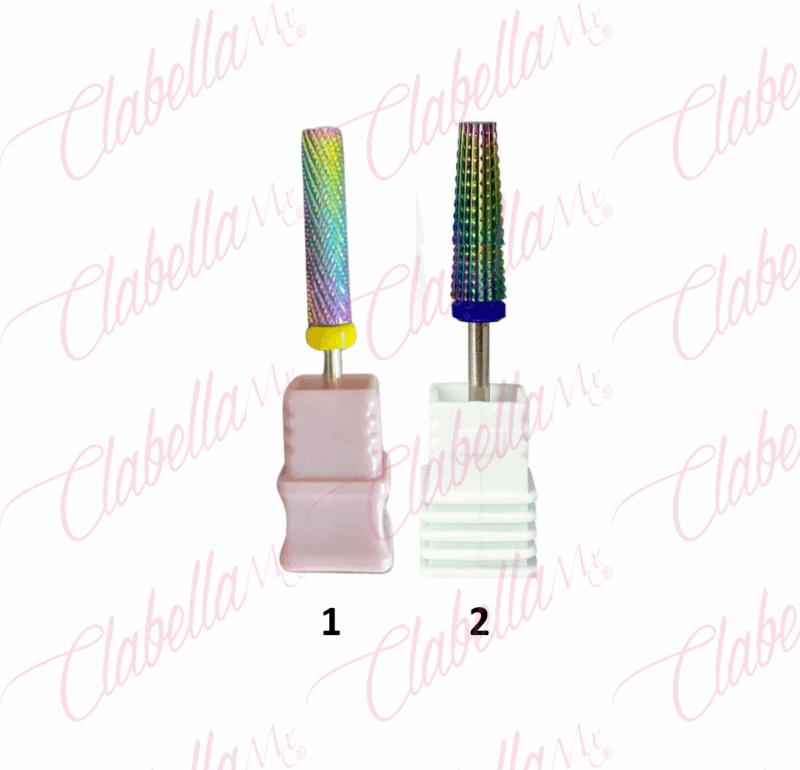 Puntas-brocas-fresas de acero inoxidable, tornasol AB, XXL calidad estándar, resistente al desgaste y golpes, en ocasiones se puede calentar (se calienta menos que la cerámica pero mas que el tungsteno), para pulidor de uñas aprox 2.5cm por pieza ESPECIFICAR: