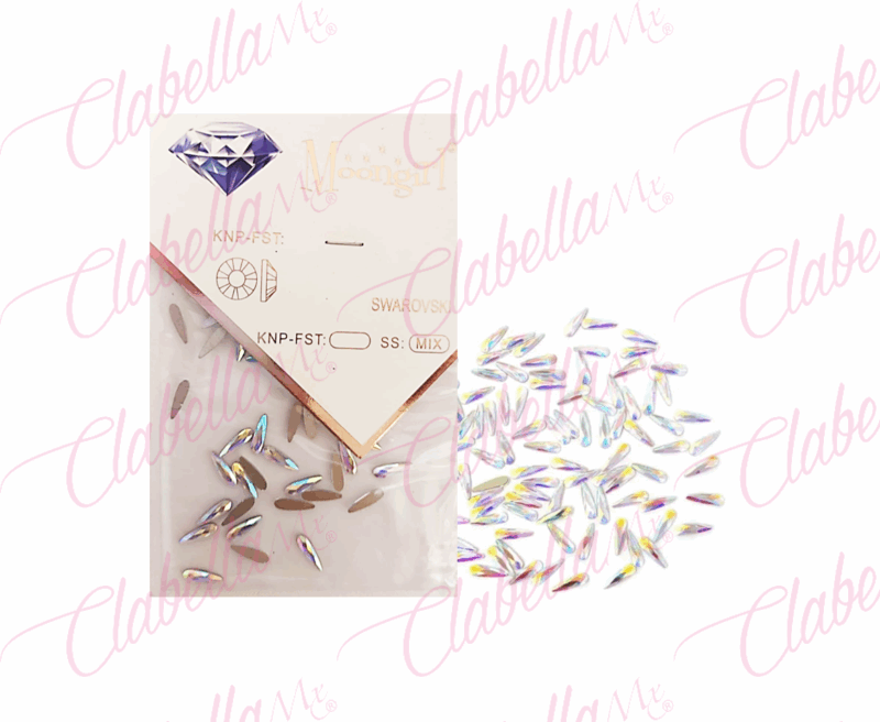 Decoración CRISTAL FIGURAS DE GOTA TORNASOL para uñas aprox 50 piezas por sobre