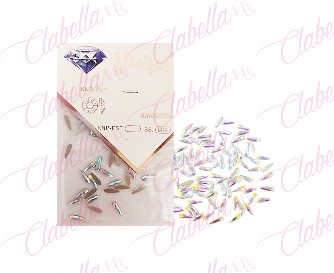 Decoración CRISTAL FIGURAS DE GOTA TORNASOL para uñas aprox 50 piezas por sobre