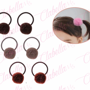 Liga con pompon para cabello 6 piezas aprox de 3.5cm por paquete ESPECIFICAR: