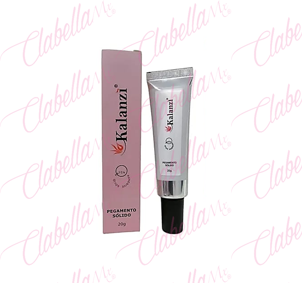 Gel pegamento - adhesivo Transparente adhesivo sólido o solid adhesive glue gel KALANZI uv/led para tips de soft gel o press on en uñas, 20g por pieza