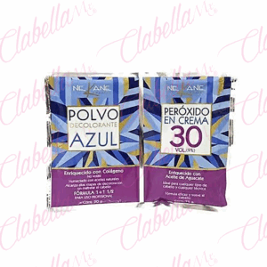 Decolorante Polvo Azul con colágeno 50g mas Peróxido en crema 75g NEKANE para cabello por pieza ESPECIFICAR