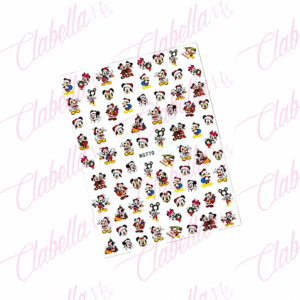 Decoración sticker de MICKEY MOUSE NAVIDAD para uñas aprox dI12e 7.5x12cm por planilla, surtido
