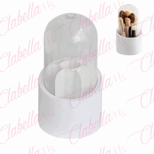 Organizador - Porta brochas de maquillaje o pinceles de uñas con tapa 360° de rotación aprox 23.5x12.5cm, por pieza