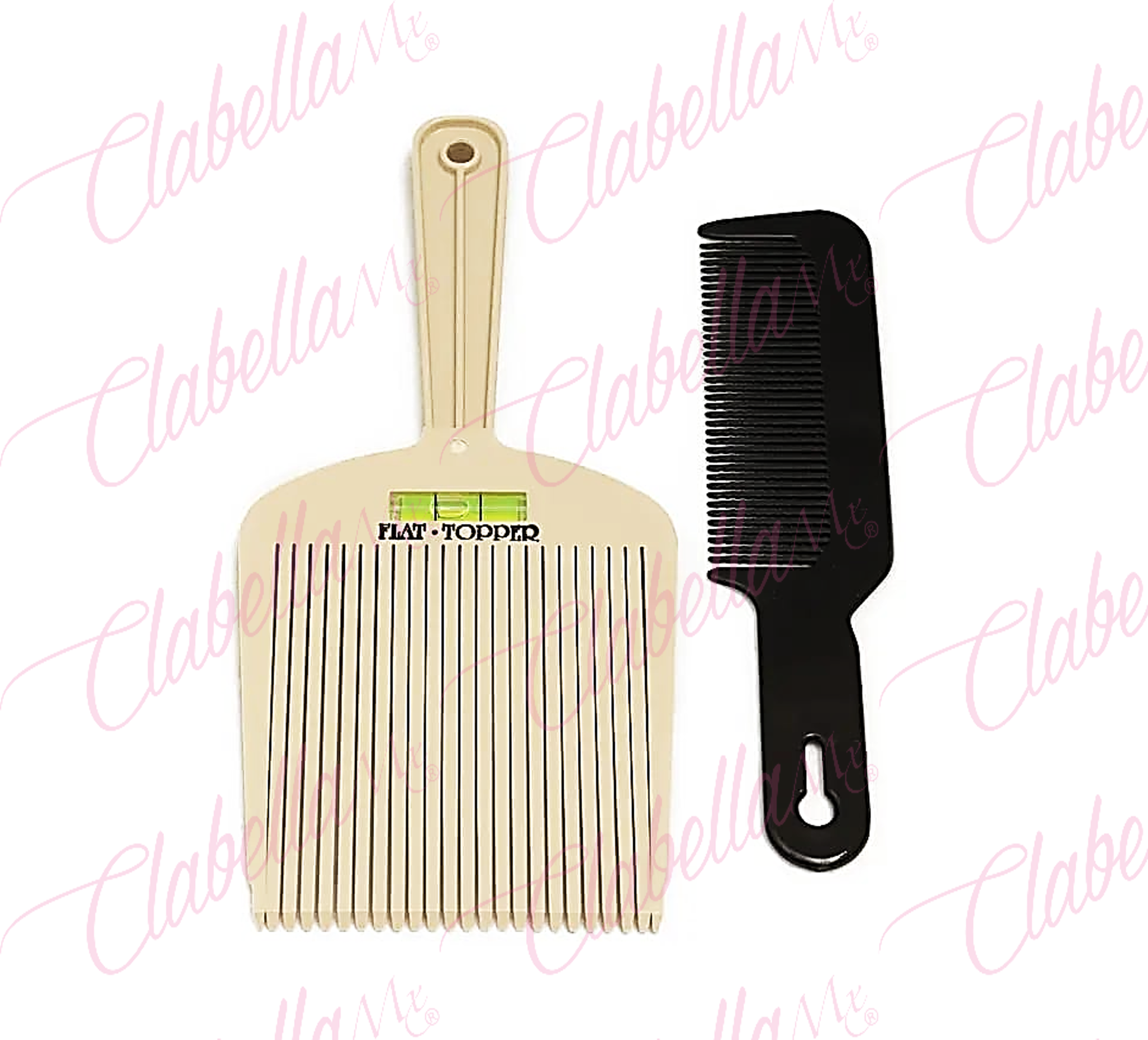 Set de Peine Flat Topper - peine plano con 2 piezas para cortes de cabello mas precisos y definidos para Barberia o peluqueria