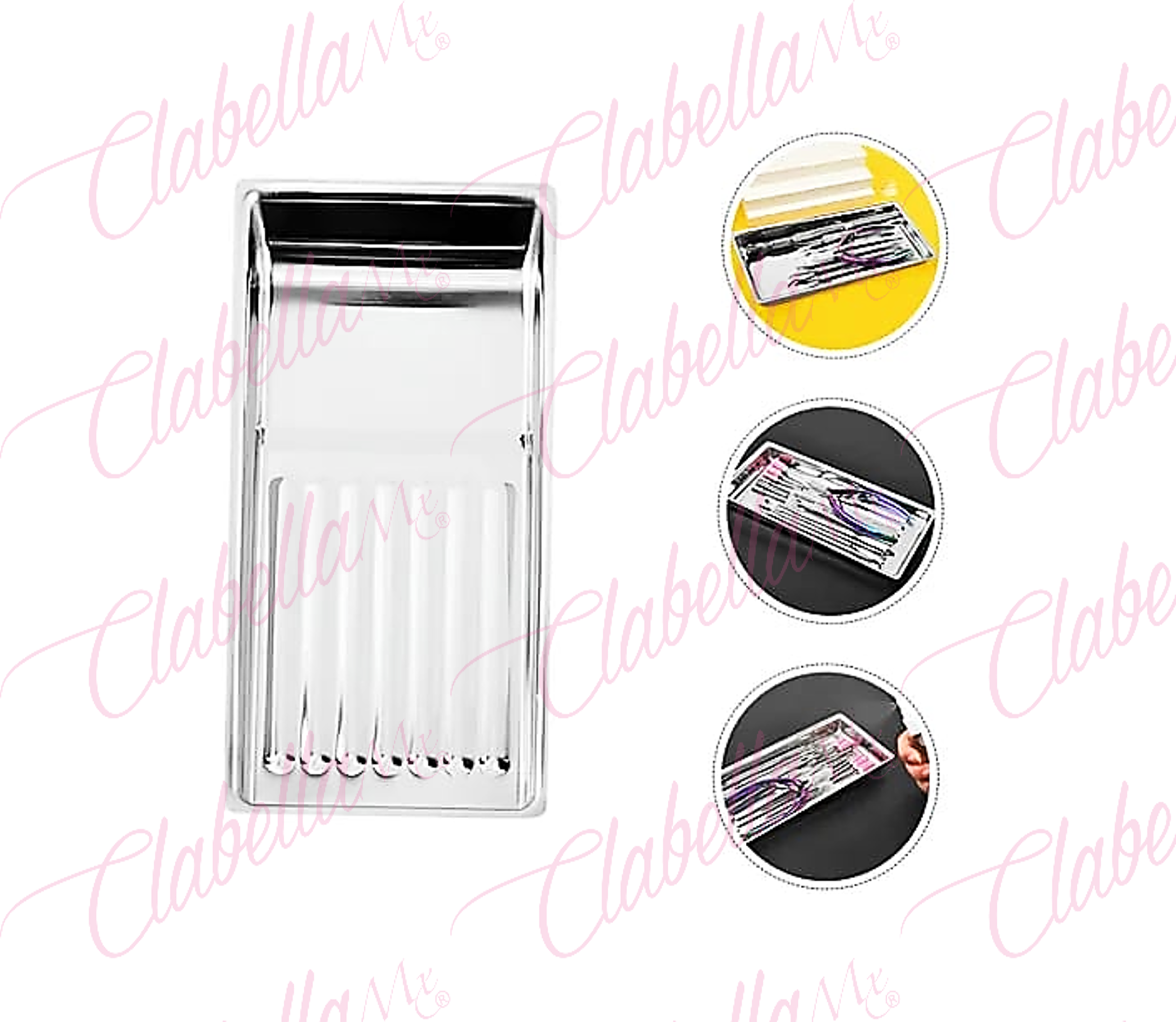 Bandeja porta herramientas de acero inoxidable para organizar y esterilizar herramientas, aprox de 20x10cm por pieza