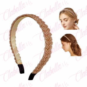Diadema delgada de plastico en forma de trenza con CRISTALES chicos para cabello por pieza, surtido