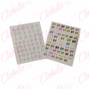 Decoración sticker 5D para uñas aprox de 7.5x12cm por planilla, surtido (PB)