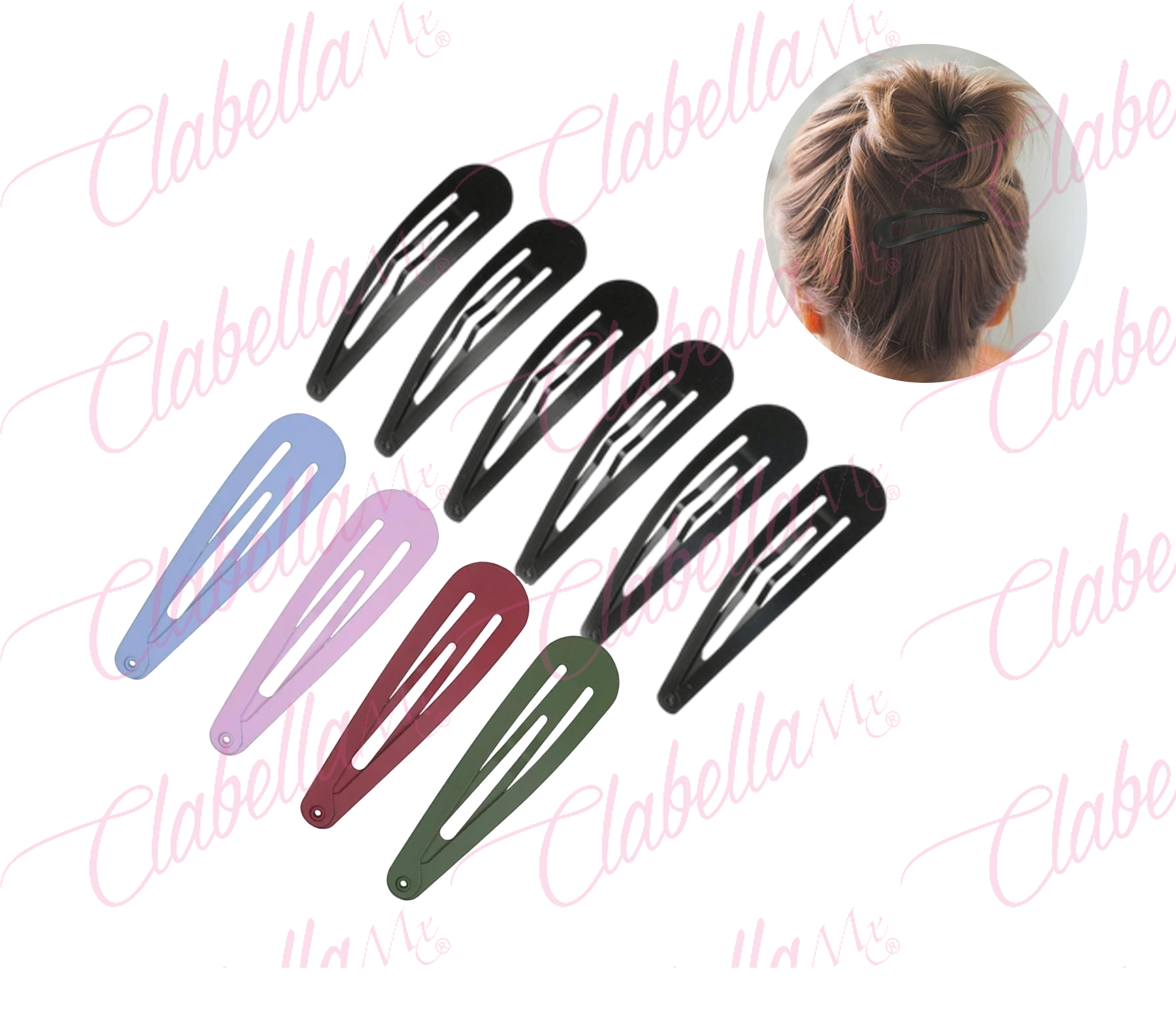 Prendedor - Cuca - Pasador para cabello aprox 8cm 12 piezas por paquete ESPECIFICAR: