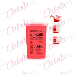 Contenedor para residuos o desechos punzantes, capacidad de 1 litro, con tapa, por pieza, MCHUL ESPECIFICAR: