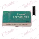 Tips soft gel CURVA C uña completa transparente, flexible y resistente para uñas en ESTUCHE con 440 piezas
