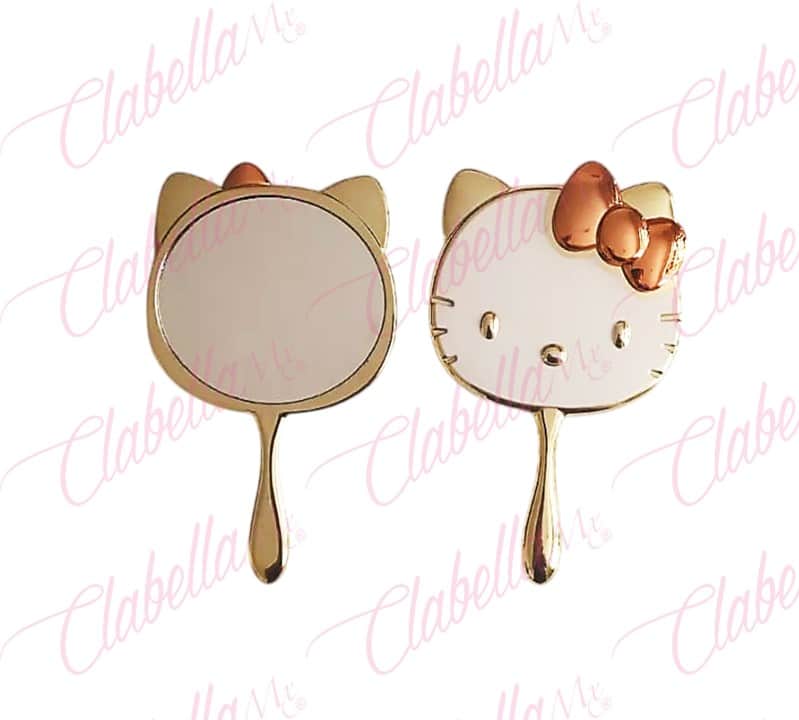 Espejo de mano para confirmación en forma de HELLO KITTY, multiusos, aprox 10x14.5cm, por pieza, surtido