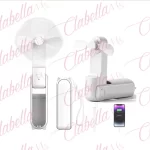 Ventilador de mano compacto recargable multiusos 3 niveles de velocidad baja, media y alta , aprox de 3x20x2cm abierto cerrado con cable usb y base por pieza, surtido