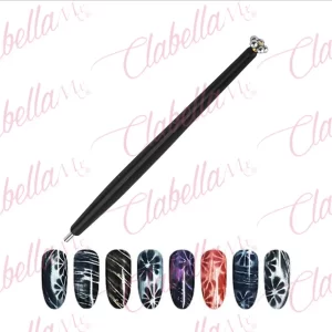 Imán duo de FLOR y PLUMA para efecto ojo de gato en uñas aprox de 12cm por pieza