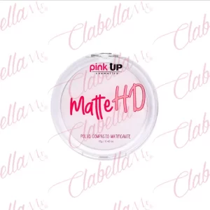 Polvo compacto traslúcido PINKI UP, Matte HD, sella y matifica, textura suave, dejando un acabado mate por largas horas para pieles mixtas a grasas 10g para rostro, por pieza