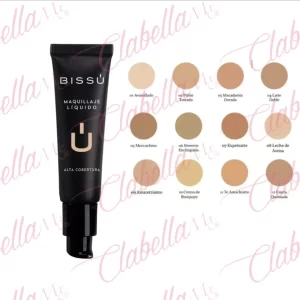 Maquillaje Bissú en liquido ALTA COBERTURA 12 horas de duración para rostro 50ml por pieza ESPECIFICAR: